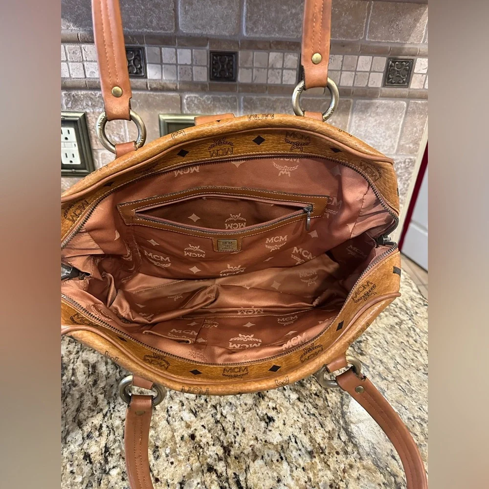 MCM Cognac Visetos Satchel β¨πHost Pick πβ¨ - Picture 5 of 16